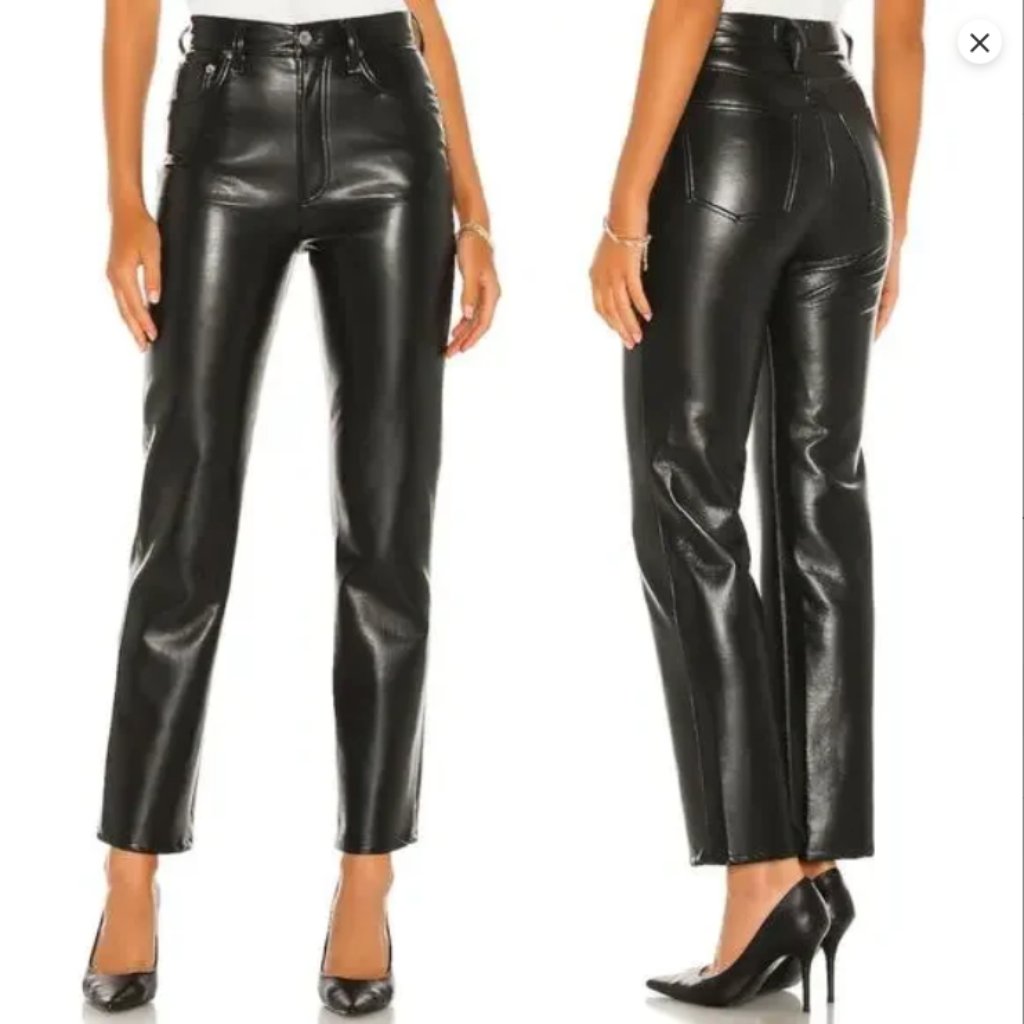 Agolde Recycled Leather 90s Pinch Waist High Rise Straight Pants Detox | Size 28